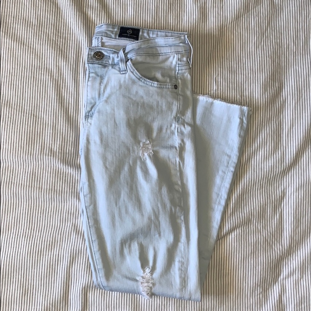 AG distressed ankle jeans